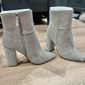 Steve Madden Sparkling Silver Heeled Boots